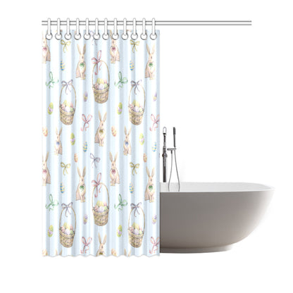 Rabbit Easter Eggs Pattern Print Design 03 Shower Curtain