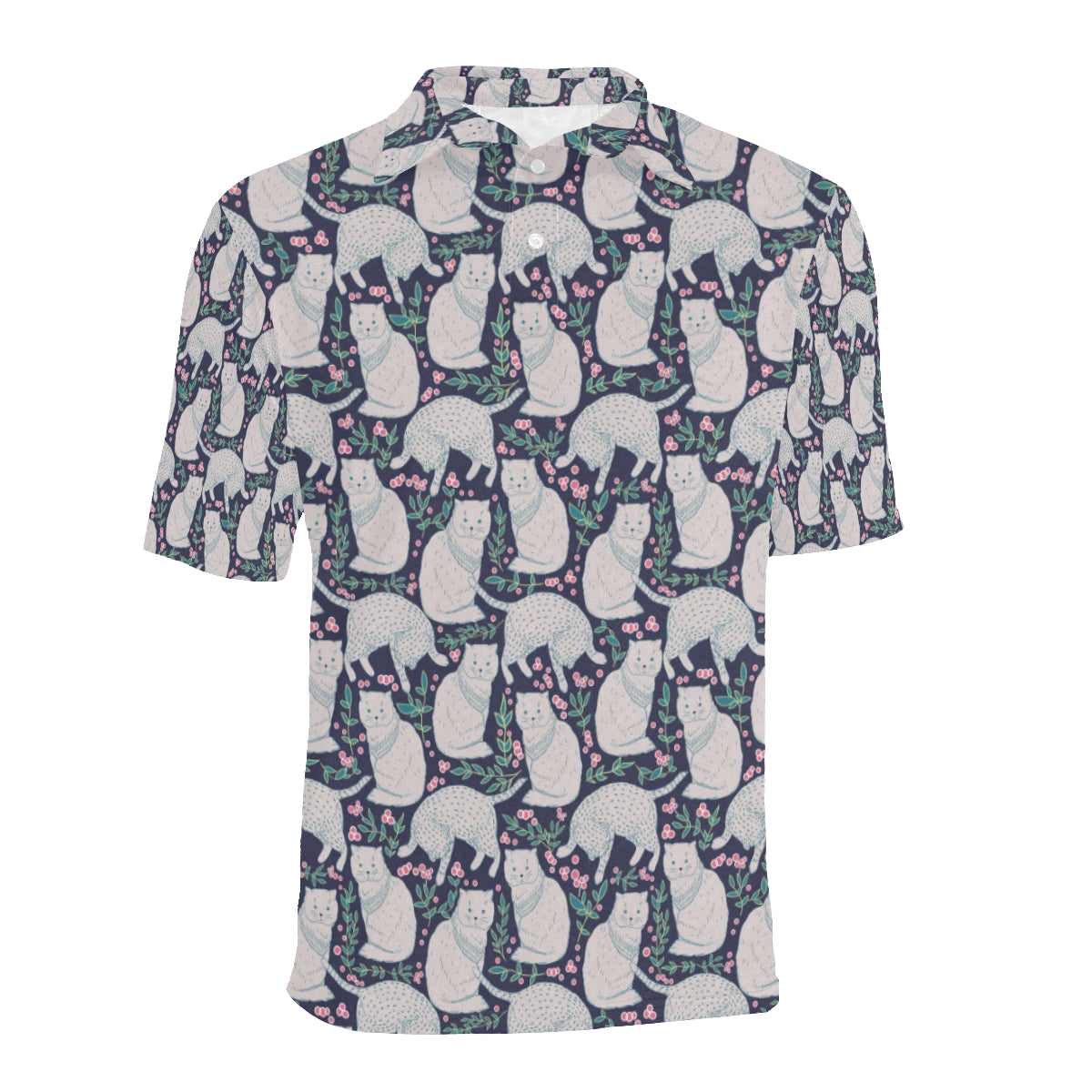 Cat Pattern Print Design 06 Men Polo Shirt