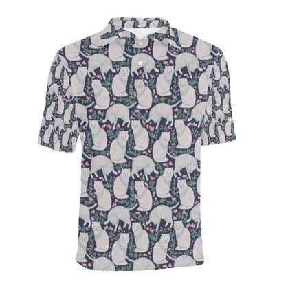 Cat Pattern Print Design 06 Men Polo Shirt