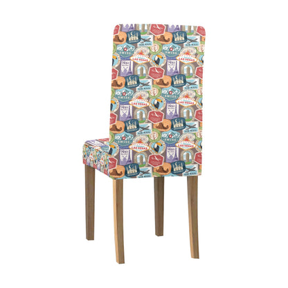 Travel Stamp Print Design LKS301 Dining Chair Slipcover