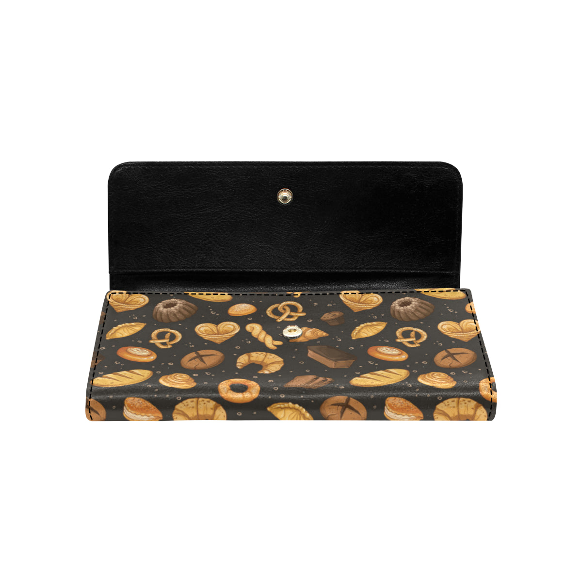 Bread Pattern Print Design 05 Women's Trifold Wallet