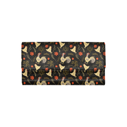 Chicken Pattern Print Design 04 Women's Trifold Wallet