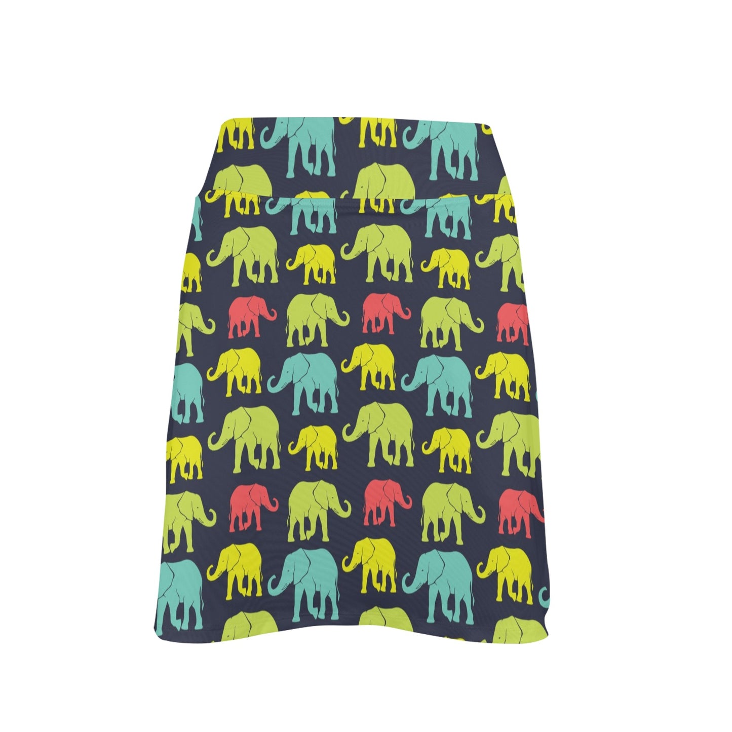 Elephant Neon Color Print Pattern 17" Golf & Pickleball Skort with Pockets