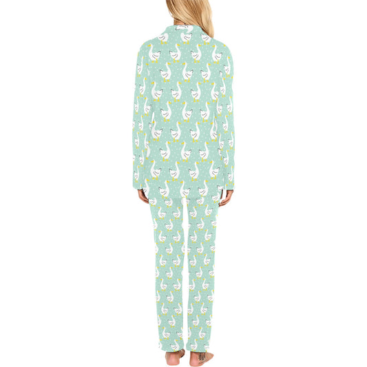Goose Print Design LKS404 Women's Long Pajama Set