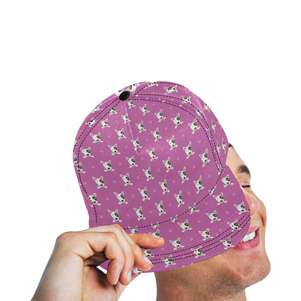 Bull Terrier Happy Print Pattern Snapback Cap