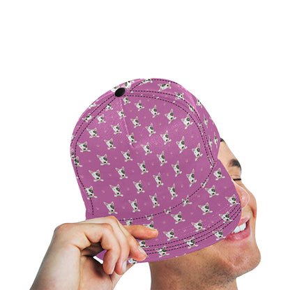 Bull Terrier Happy Print Pattern Snapback Cap