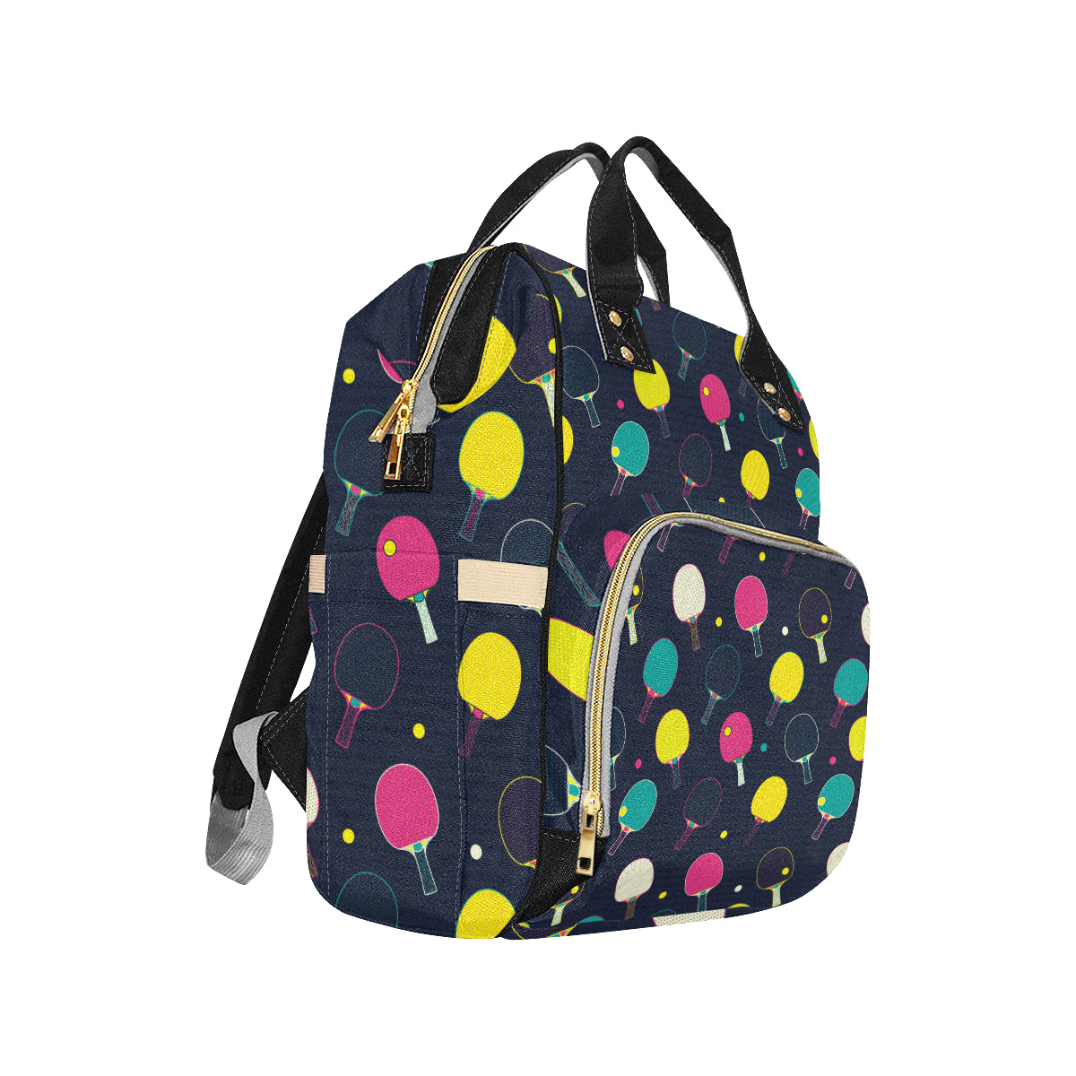 Ping Pong Pattern Print Design A04 Diaper Bag Backpack
