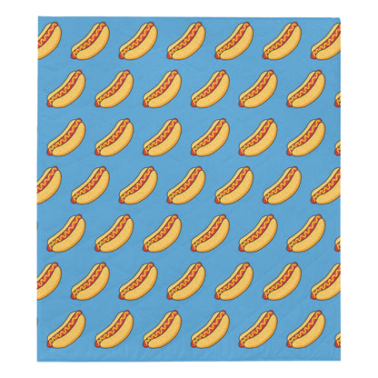 Hot Dog Pattern Print Design 02 Premium Quilt