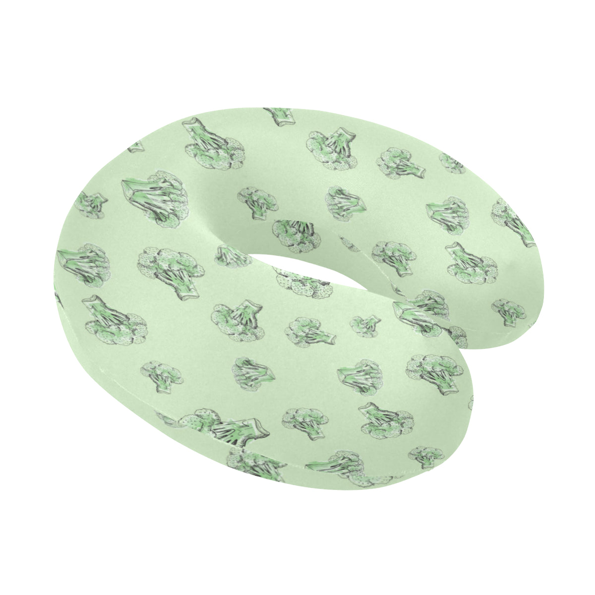Broccoli Pattern Print Design 05 U-Shaped Travel Neck Pillow
