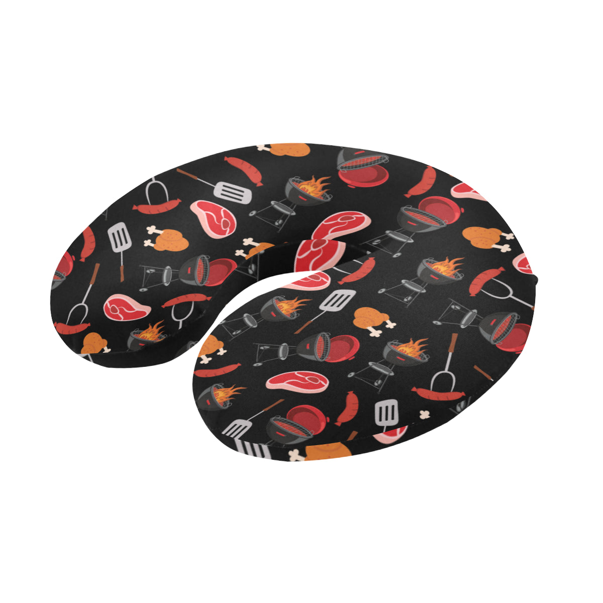 Barbecue Pattern Print Design 04 U-Shaped Travel Neck Pillow