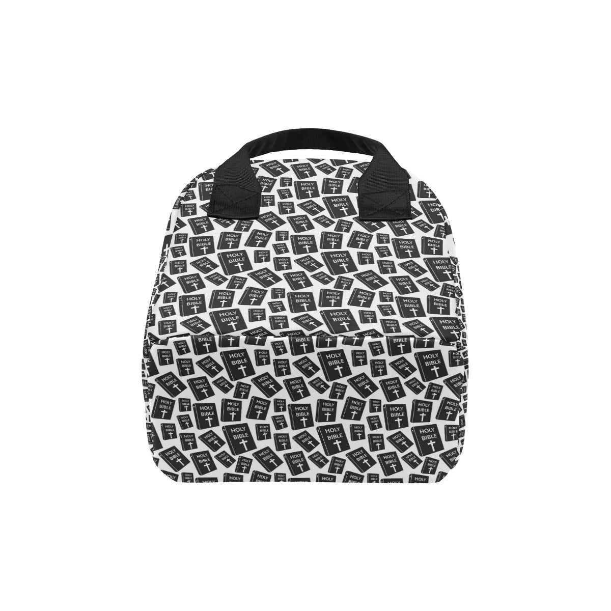 Christian Holy Bible Book Pattern Insulated Lunch Bag