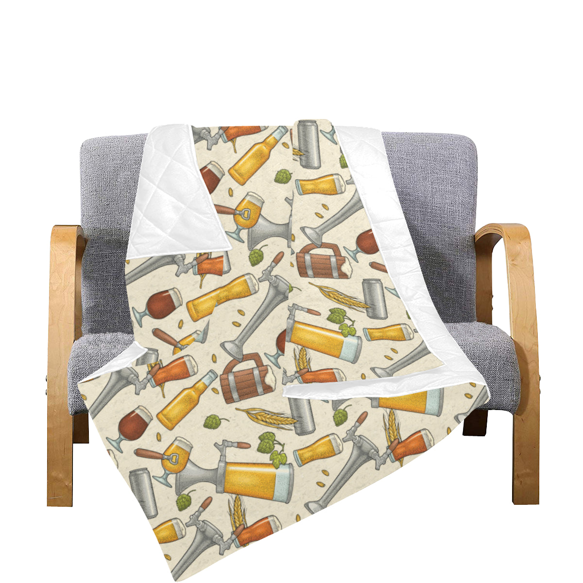 Beer Pattern Print Design 05 Premium Quilt