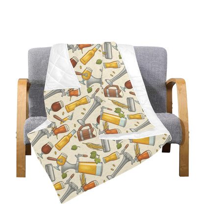 Beer Pattern Print Design 05 Premium Quilt