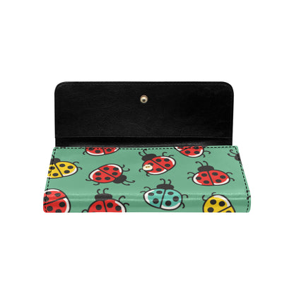 Ladybug Pattern Print Design 02 Women's Trifold Wallet
