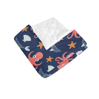 Octopus Pattern Print Design A04 Premium Quilt