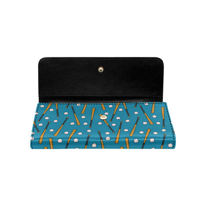 Baseball Pattern Print Design 01 Women's Trifold Wallet