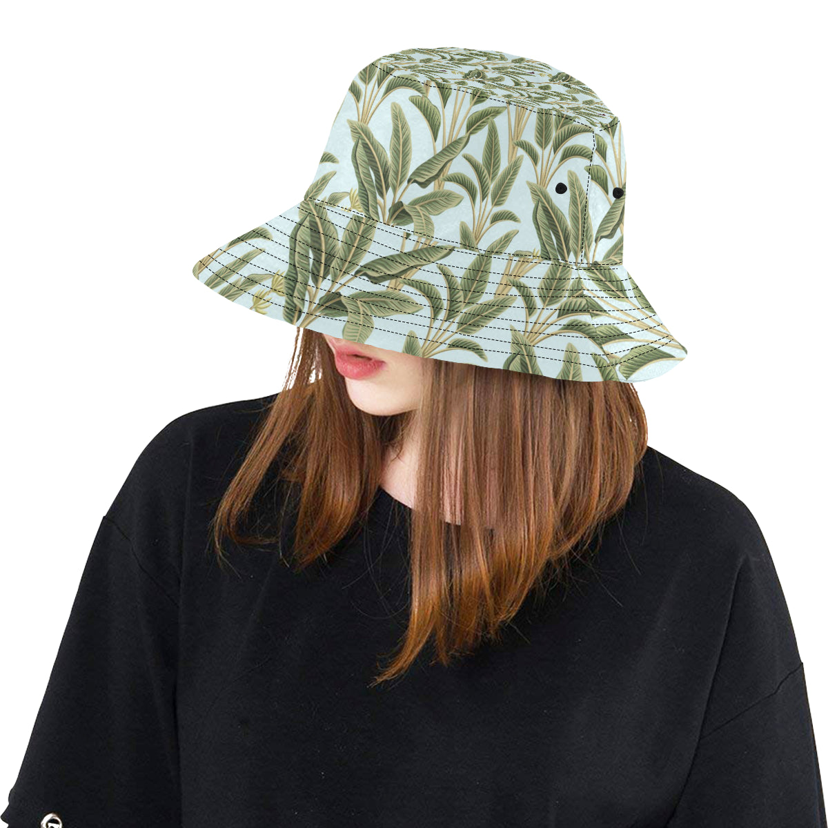 Banana Leaf Pattern Print Design BL03 Unisex Bucket Hat