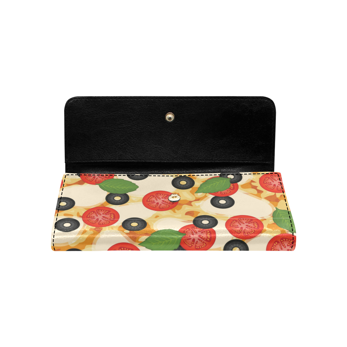 Pizza Pattern Print Design A05 Women's Trifold Wallet