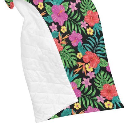 Hibiscus Red Hawaiian Flower Premium Quilt