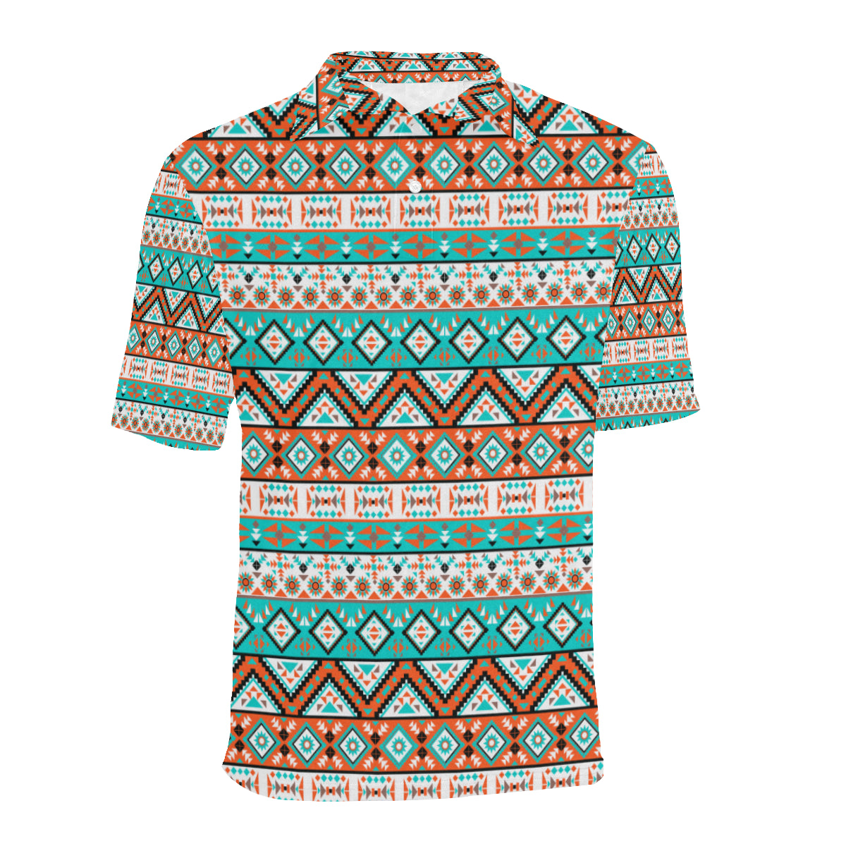 Navajo Style Print Pattern Men Polo Shirt