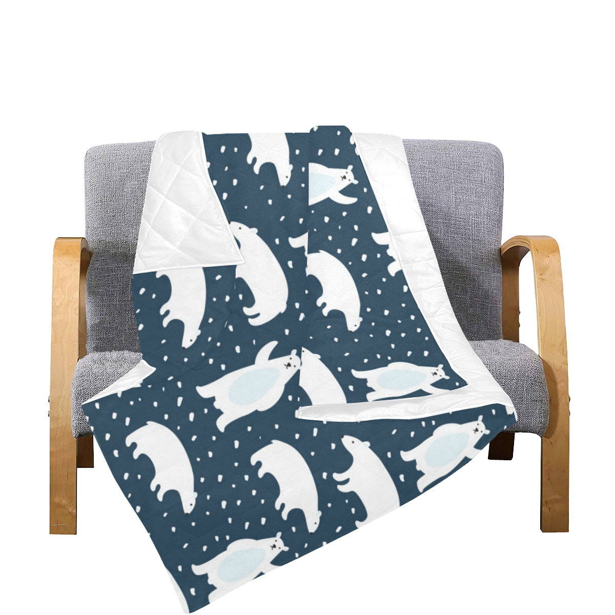 Polar Bear Pattern Print Design A02 Premium Quilt