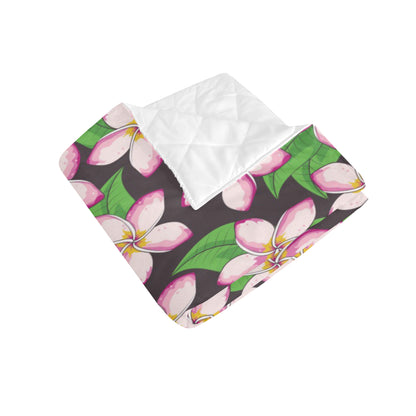 Pink Plumeria Pattern Print Design PM019 Premium Quilt