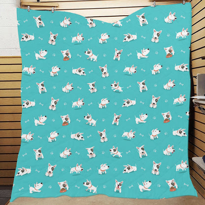Bull Terriers Pattern Print Design 07 Premium Quilt