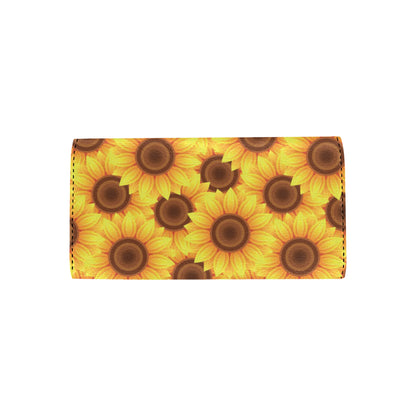 Sunflower Pattern Print Design SF07 Women's Trifold Wallet