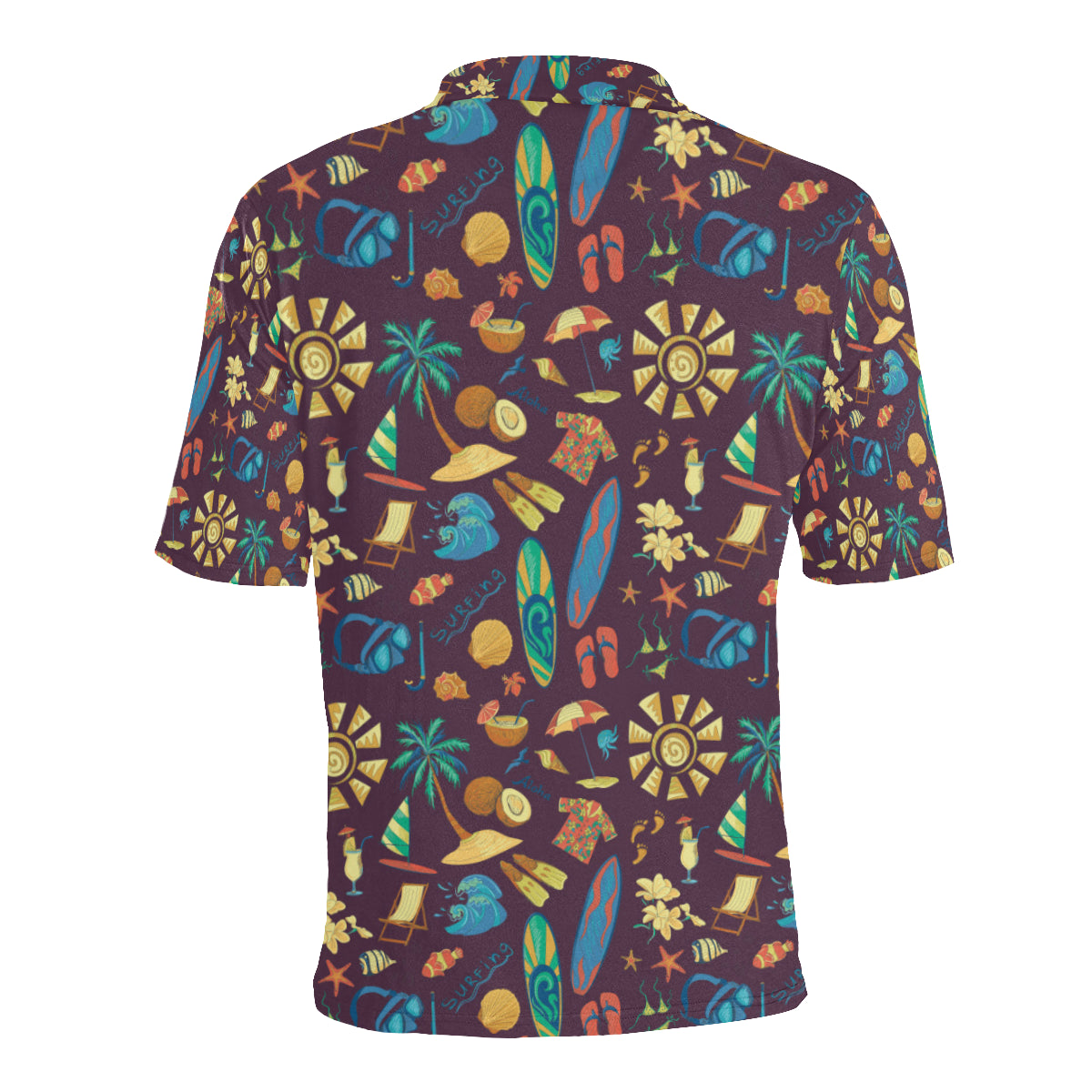 Aloha Hawaii Pattern Print Design 01 Men Polo Shirt
