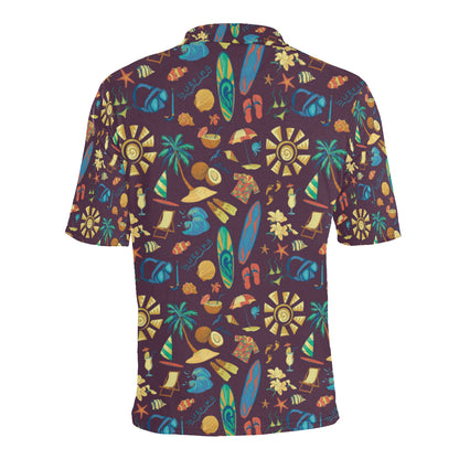 Aloha Hawaii Pattern Print Design 01 Men Polo Shirt