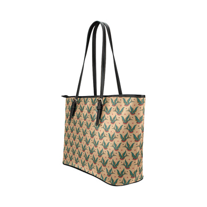 Old School Tattoo Swallow Design Leather Tote Bag