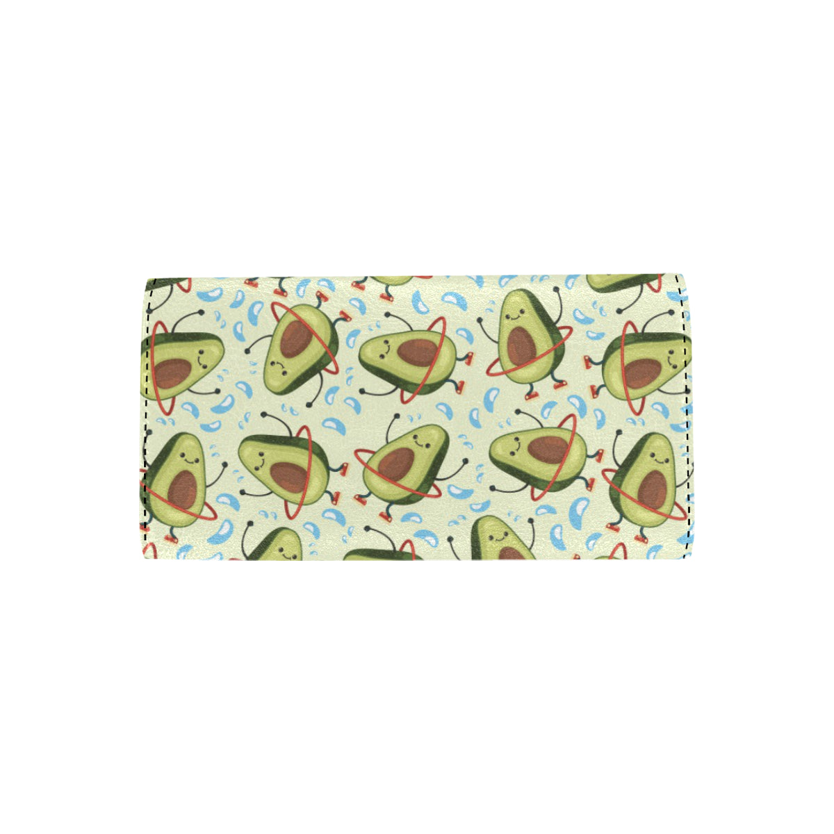 Avocado Pattern Print Design AC02 Women's Trifold Wallet