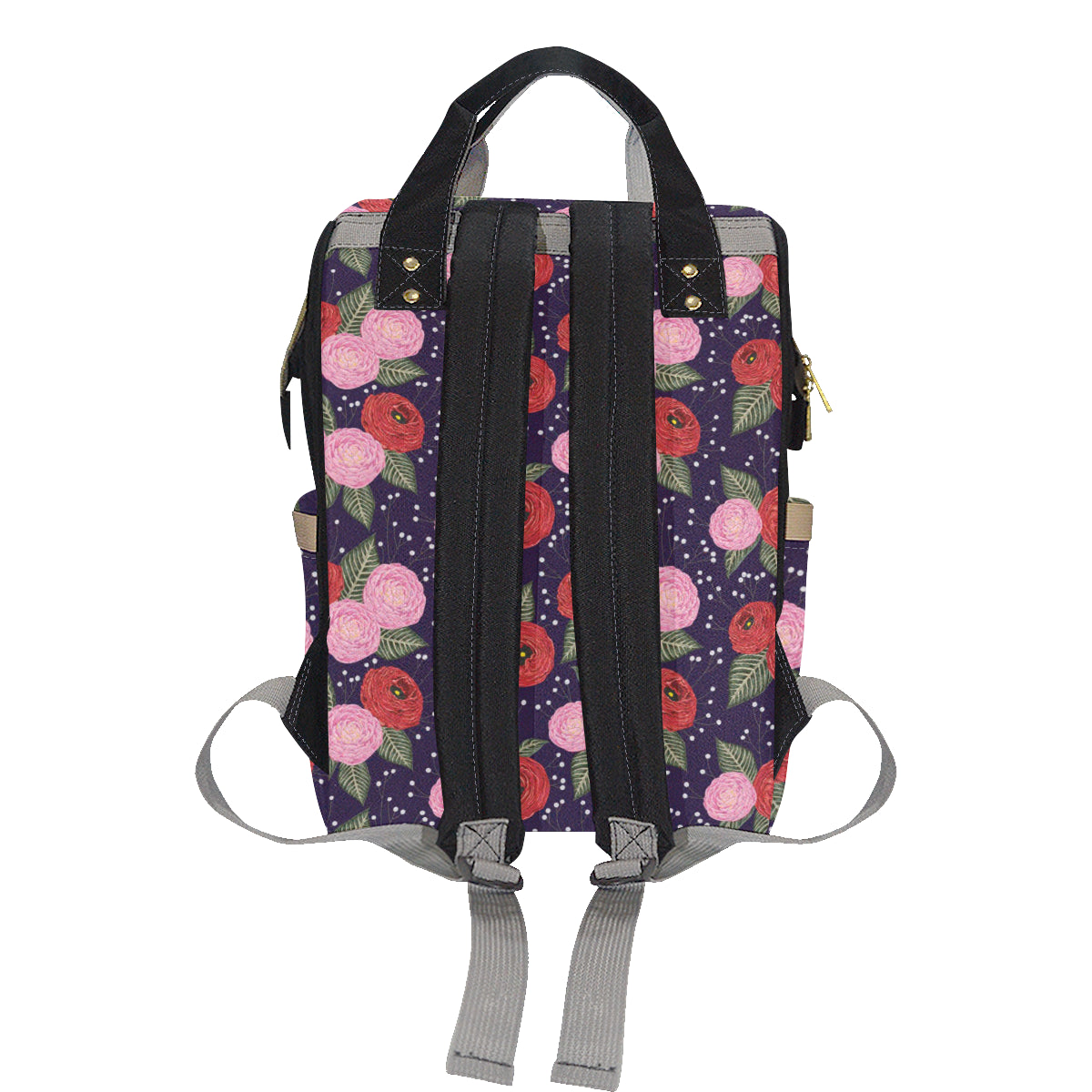 Camellia Pattern Print Design CM02 Diaper Bag Backpack