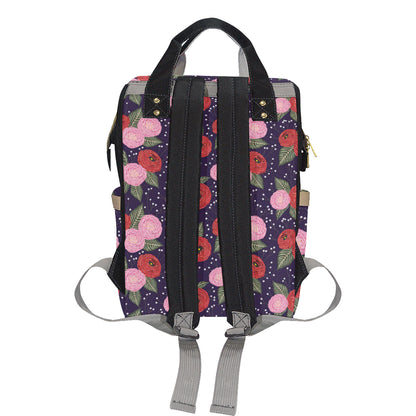 Camellia Pattern Print Design CM02 Diaper Bag Backpack