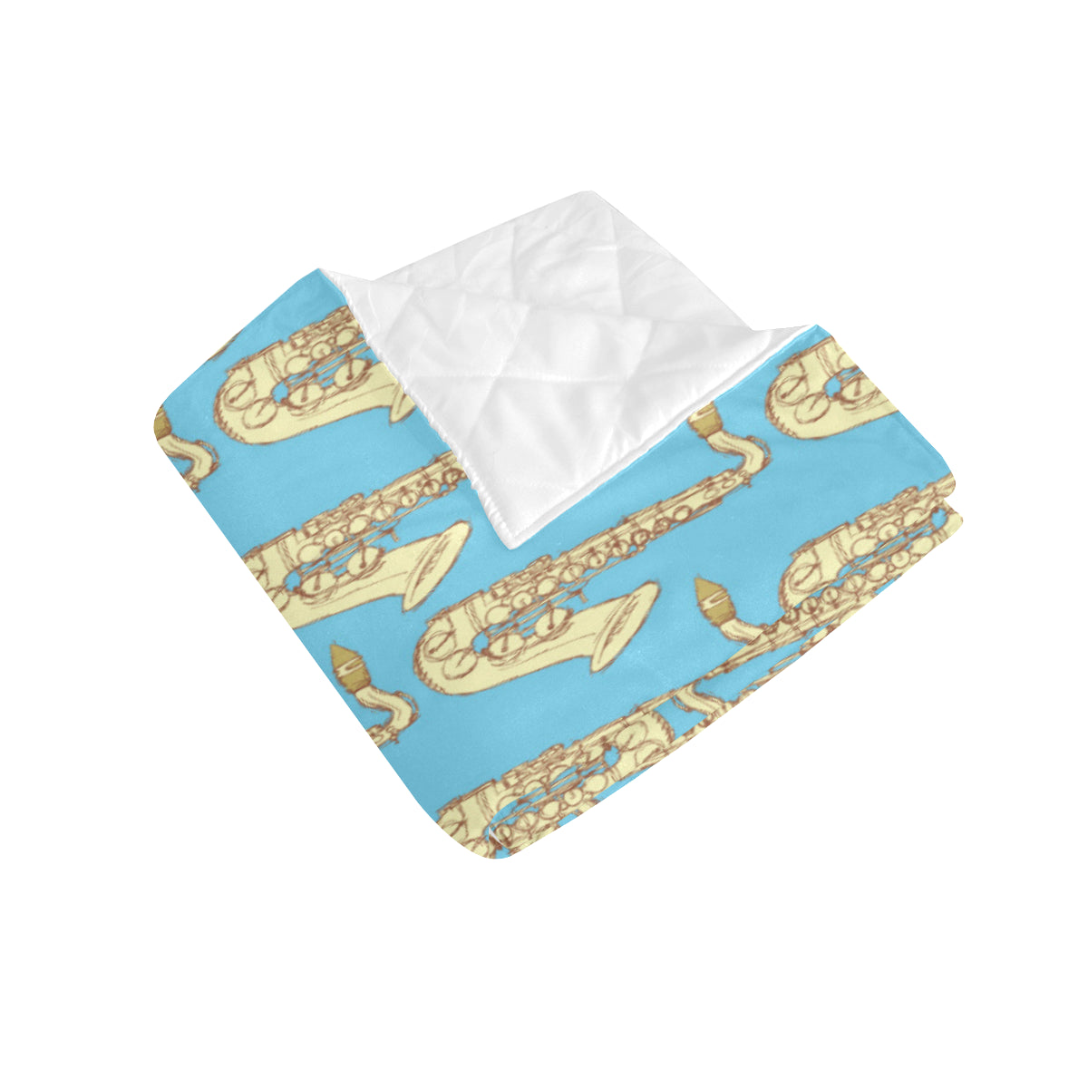 Saxophone Pattern Print Design 03 Premium Quilt