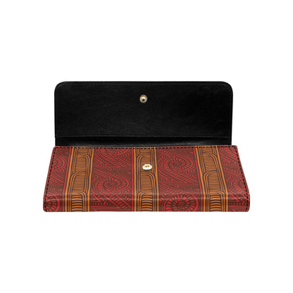 Maori Pattern Print Design 05 Women's Trifold Wallet