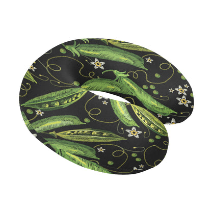 Peas Pattern Print Design A02 U-Shaped Travel Neck Pillow