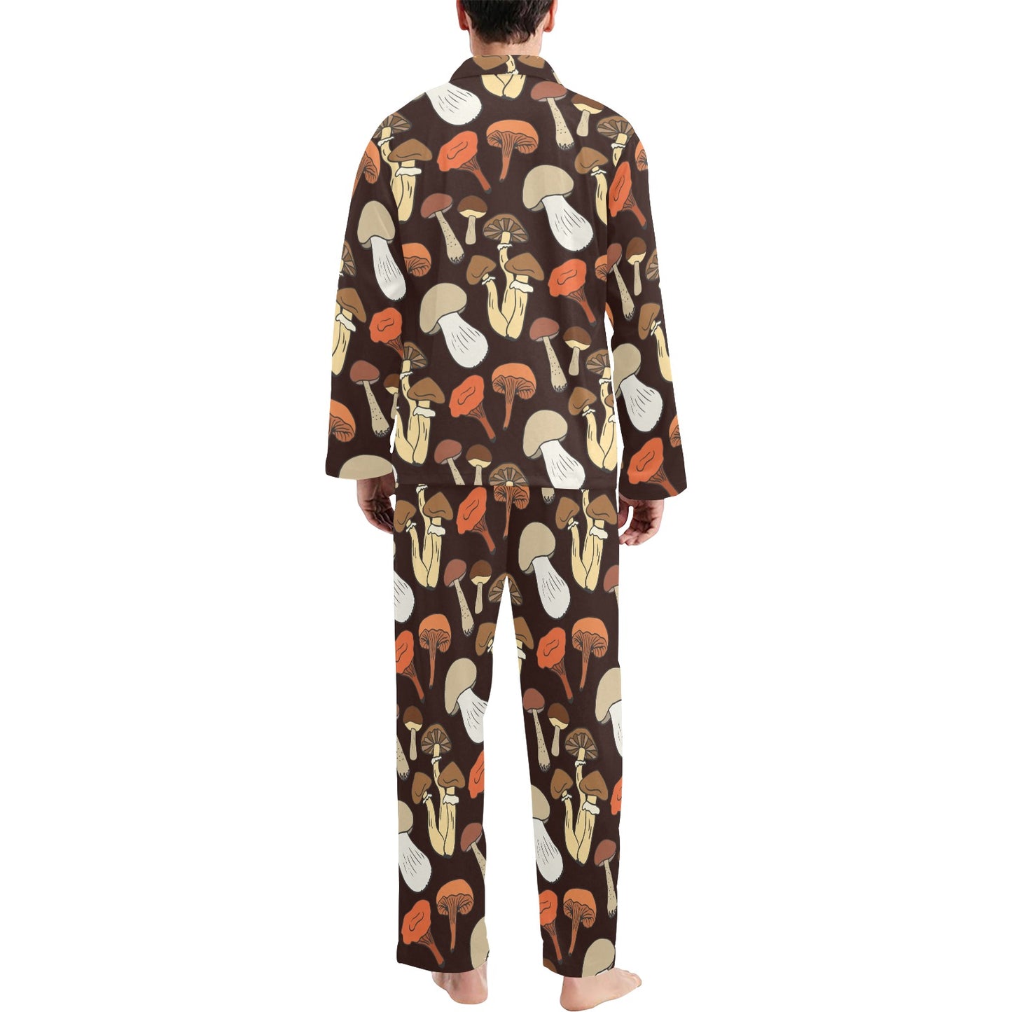Mushroom Pattern Print Design A05 Men's Long Pajama Set