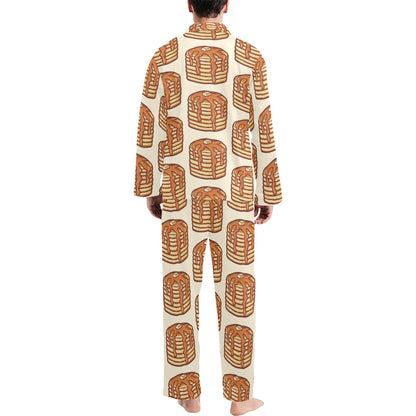 Pancake Pattern Print Design A02 Men's Long Pajama Set