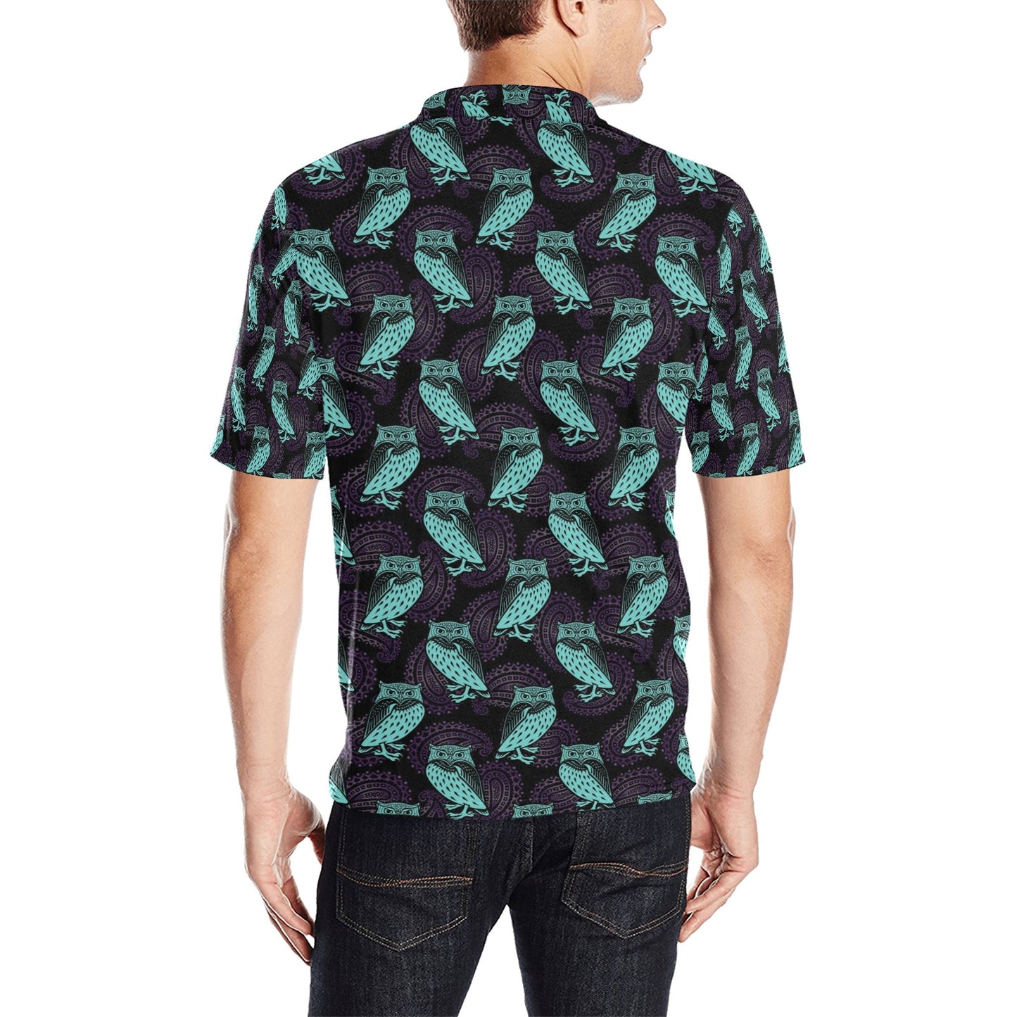 Tribal Pattern Print Design LKS3010 Men Polo Shirt