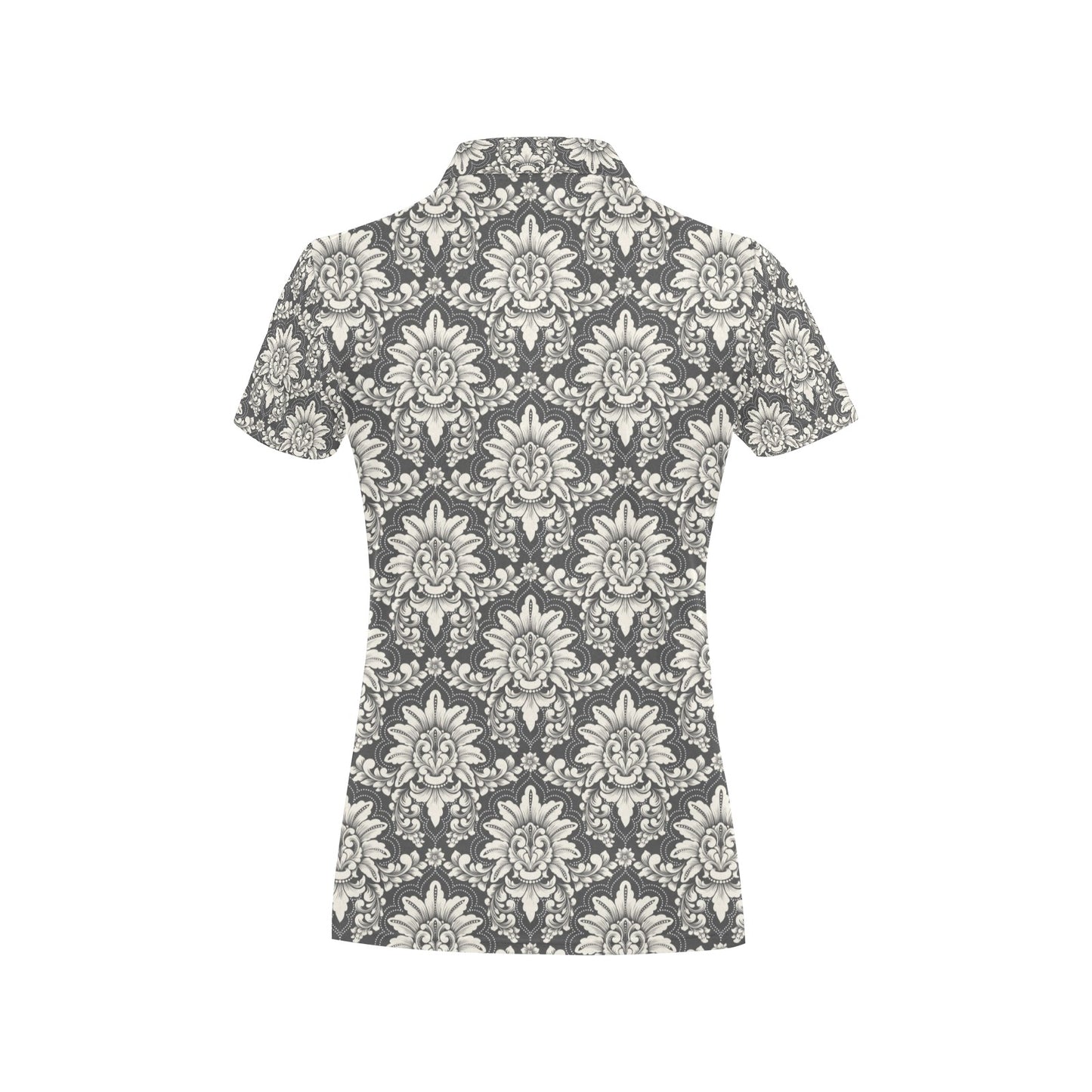Damask Elegant Print Pattern Women's Polo Shirt