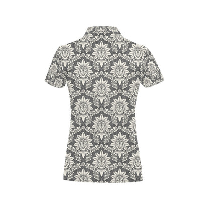 Damask Elegant Print Pattern Women's Polo Shirt