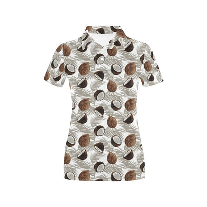 Coconut Pattern Print Design CN03 Women's Polo Shirt