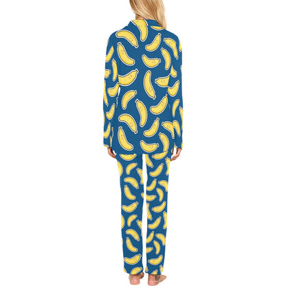 Banana Pattern Print Design BA03 Women's Long Pajama Set