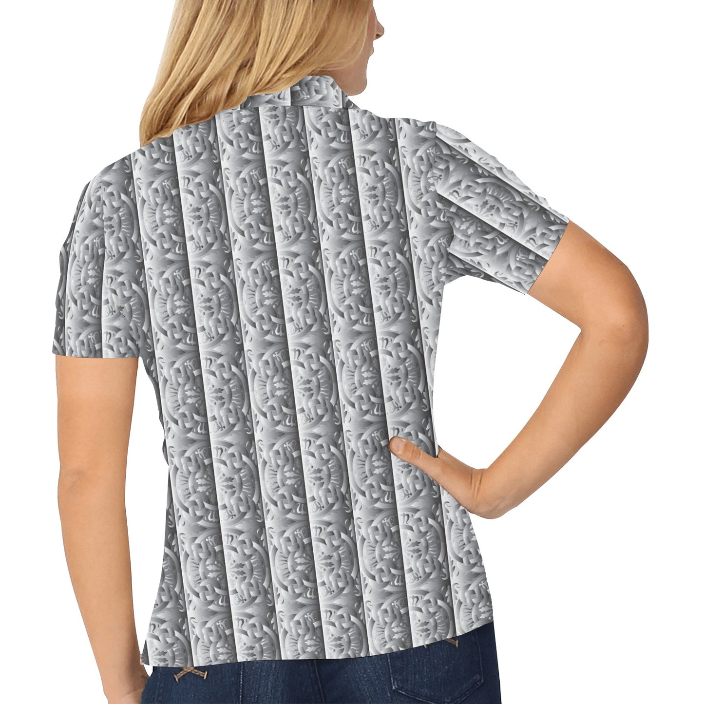 Celtic Pattern Print Design 03 Women's Polo Shirt