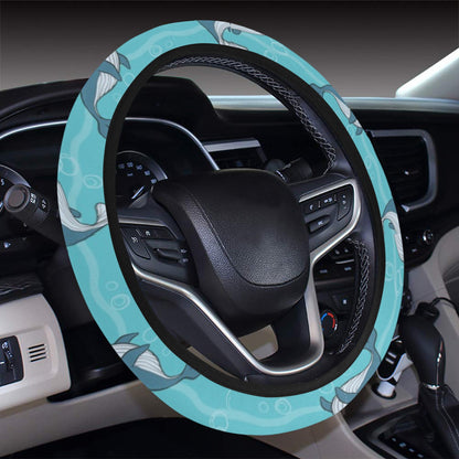 Whale Print Design LKS303 Steering Wheel Cover with Elastic Edge