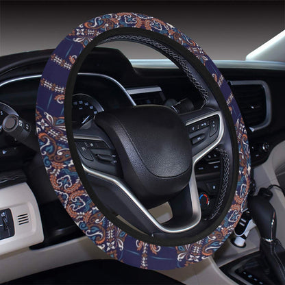 Bandana Print Design LKS3012 Steering Wheel Cover with Elastic Edge