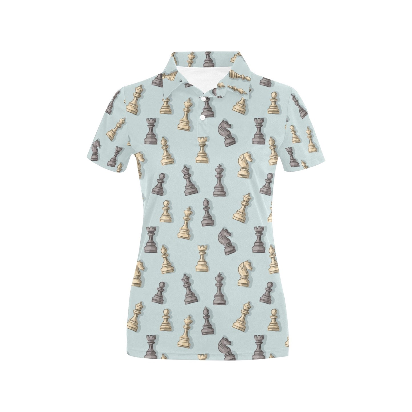 Chess Pattern Print Design 02 Women's Polo Shirt
