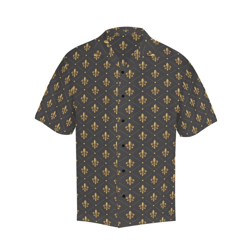 Fleur De Lis Print Design LKS402 Men's Men's Hawaiian Shirt