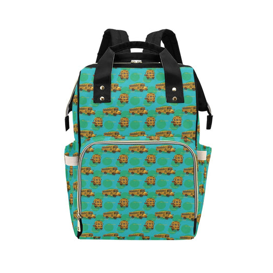 School Bus Print Design LKS308 Diaper Bag Backpack